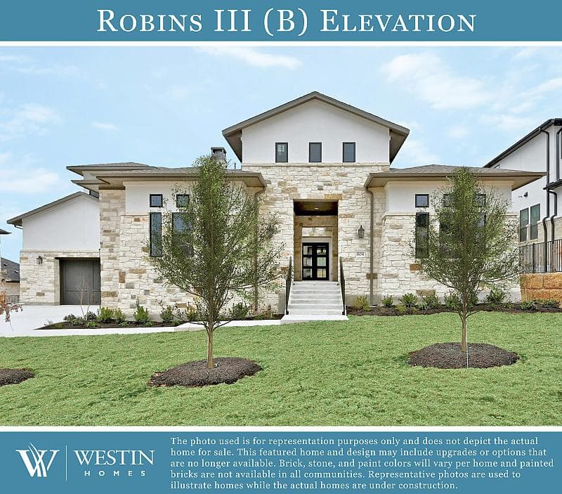 Westin Homes · The Robins III plan · cover elevation